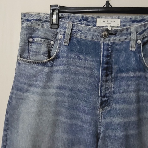 Unworn Rag & Bone Miramar And Wide Leg Cotton Terry Pants in Blue - Picture 6 of 11